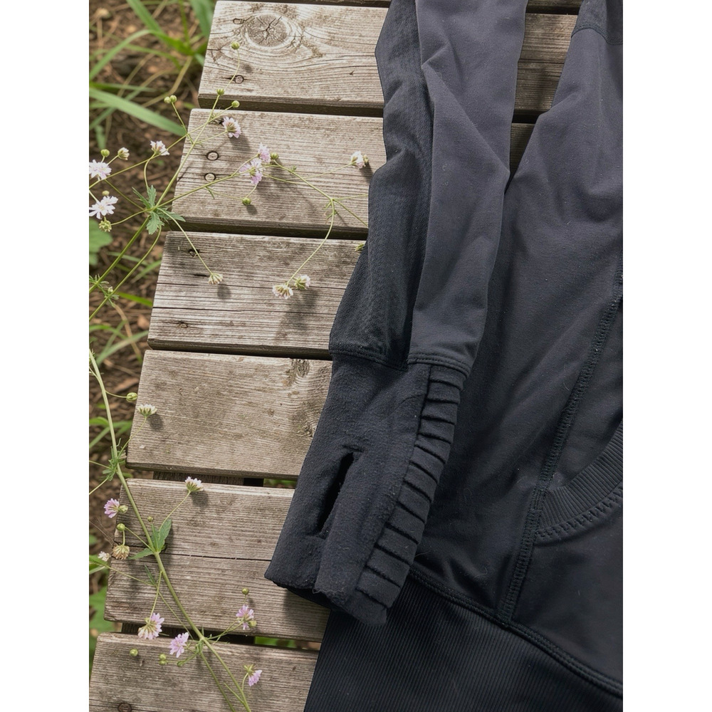 Lululemon Black Run Ambition Pullover Hoodie Top Women's Sz 8 Athletic Running - Picture 4 of 12